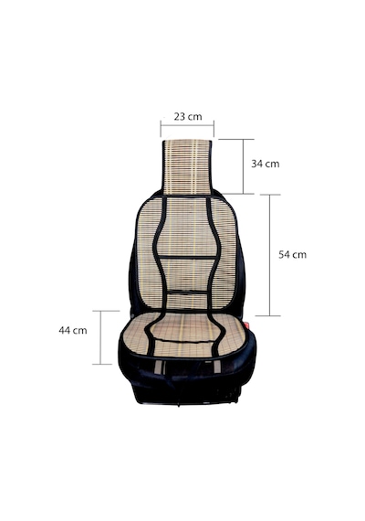 Oto Hasır Bambu Minder Ön Siyah İkili Takım Bel Destekli Terletmez Wf-1021-2