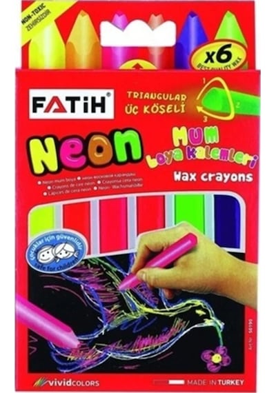 Fatih Mum Boya Wax Crayons Neon 6lı - 3 Paket Çok Renkli
