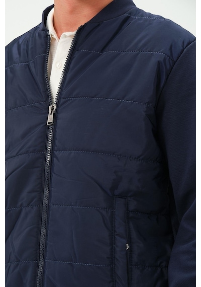 Rich Erkek Lacivert Oversize Rüzgar Geçirmez Kışlık Şişme Mont Ceket Çok Renkli