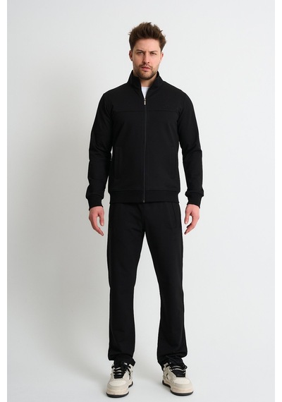 Shooter Sportswear Shooter Premium Rahat Kalıp Mevsimlik Yumuşak Dokulu Erkek Eşofman Takımı Siyah