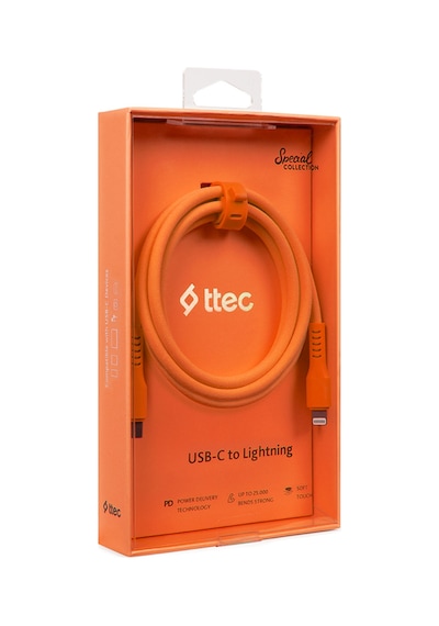 Ttec USB-C - Lightning Hızlı Şarj Kablosu 120 CM Neon Turuncu