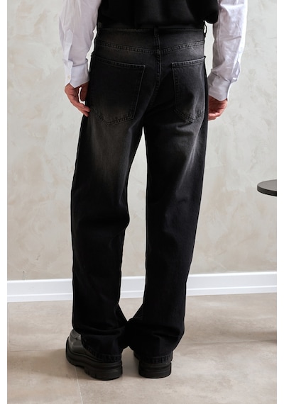 Erkek Ekstra Baggy Jean Pantolon Antrasit