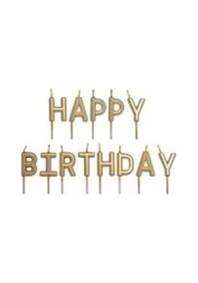 Happy Birthday Gold Renk Pasta Mumu Seti