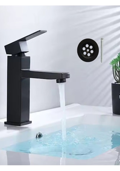 Lavabo Bataryası ve Lavabo Süzgeci Siyah 602Bs