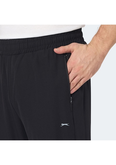 Slazenger RUSLAN Erkek Fermuar Cepli Dar Paça Siyah Eşofman Altı