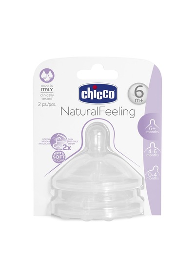 Chicco Naturalfeeling 6 Ay+ Hızlı Akış Biberon Emziği 2'Li
