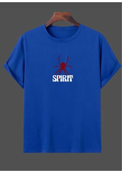 Kozia Outdoors Malkoçbey Spırınt Baskılı Overisze Unisex Basic T-shirt Saks Mavi