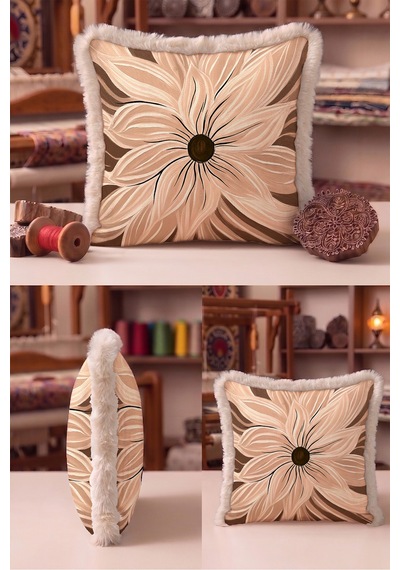 Çiçek Tasarımlı Floral Saçaklı Yastık Kılıfı - Natürel Botanik Vizon Krem Püsküllü Kırlent Kılıfı Uzak Vadi Ritüel Çiçek Tasarımlı Floral Saçaklı Yastık Kılıfı - Natürel Botanik Vizon Krem Püsküllü Kırlent Kılıfı Uzak Vadi Ritüel