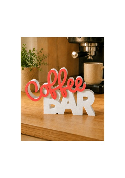 Coffee Bar Yazılı Dekoratif Masaüstü Obje Kahve Köşesi Dekoru 47816692