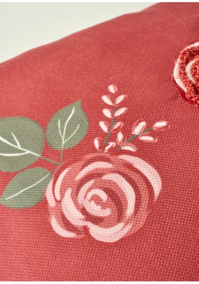 Bella Maison Rose Nakışlı Kırlent Kılıfı Mürdüm 35x50 Cm Mürdüm
