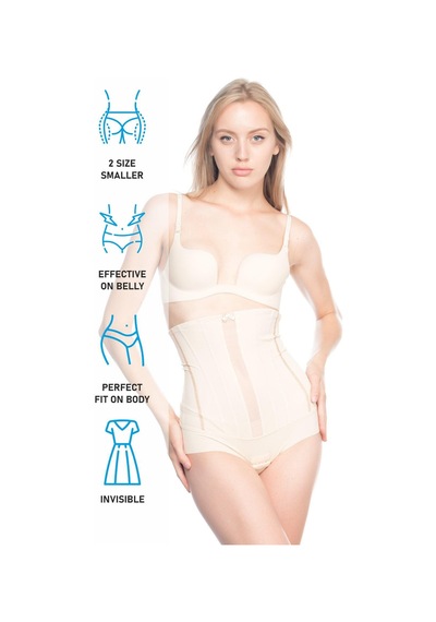 Ten Mı Emay 2886 Yüksek Bel Tül Slip Lazer Korse Ten