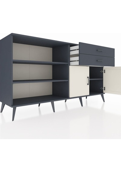 Hyperion Konsol 3 Raflı 2 Çekmeceli 2 Kapaklı 176x44x99 Antrasit- Antrasit-aytaşı/antrasit Hyperion Konsol 3 Raflı 2 Çekmeceli 2 Kapaklı 176x44x99 Antrasit- Antrasit-aytaşı/antrasit