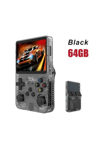En İyi R36s R36h Retro El Video Oyun Konsolu Linux Sistemi 3.5 Inç Ips Ekran R36s Black-64g