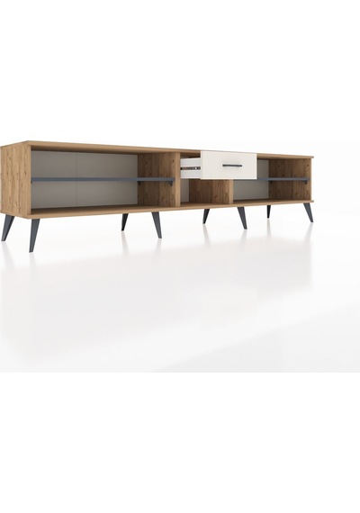 Hyperion Tv Ünitesi 2 Raflı Tek Çekmeceli 220x44x51 Çam-antrasit/aytaşı Antrasıt/aytası - Atlas Çam Hyperion Tv Ünitesi 2 Raflı Tek Çekmeceli 220x44x51 Çam-antrasit/aytaşı Antrasıt/aytası - Atlas Çam