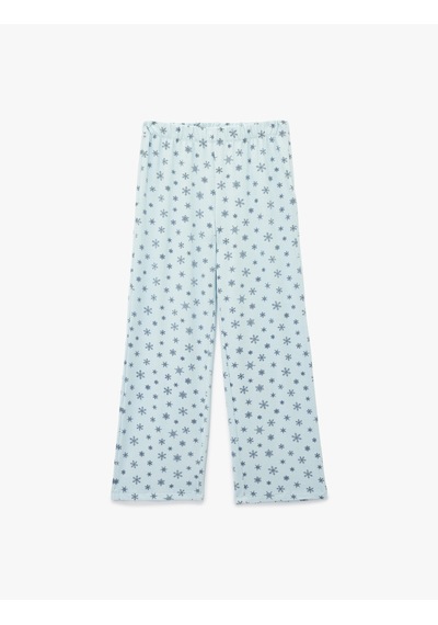 Koton Rahat Kesim Viskon Karışımlı Baskılı Pijama Altı Mavi Desenli 6wlk40023mk Mavi Desenli