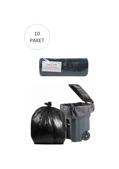 Hantal Boy Çöp Torbası 100 X 150 Cm 10 Lu Rulo X 10 Paket 100 Adet Siyah