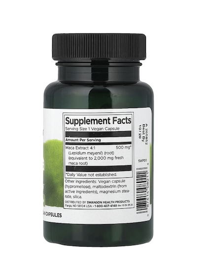 Swanson Vitamins, Maca, 500 Mg, 60 Vegan Capsules