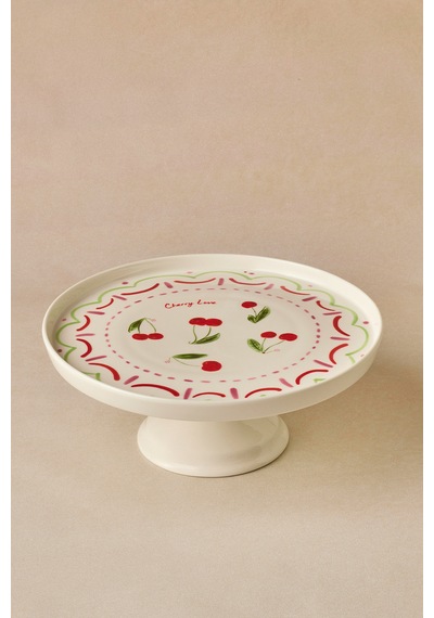 Karaca Cherry Time Kek Standı 25 Cm Kırmızı