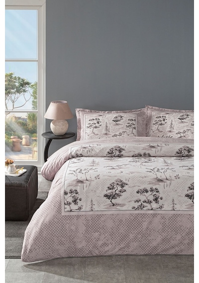 Toile De Jouy Çift Kişilik Nevresim Takımı Pudra
