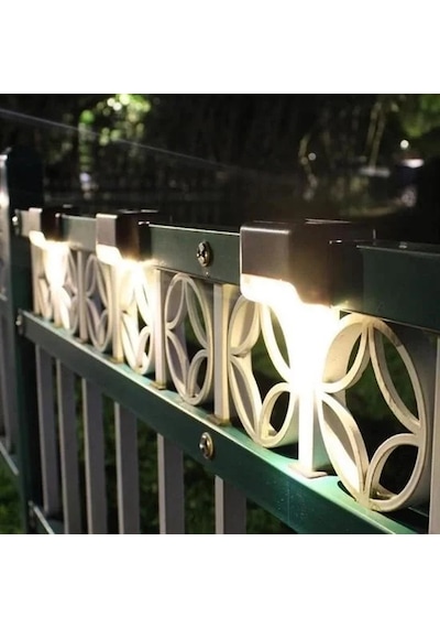 Solar Güneş Enerjili Şarj Edilen Köşebent Merdiven Veranda Bahçe Yolu Led Lamba Işık 4 Adet -15m