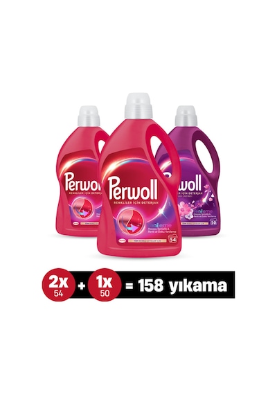 Perwoll Hassas Bakım Sıvı Çamaşır Deterjanı Renkli 2 x 2970 ML + Çiçek Cazibesi Yenileme 2700 ML