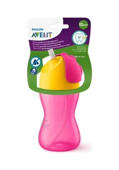 Pipetli Bardak, 300 Ml Kapasiteli, Pembe-sarı Renk Seçeneği Açık Mavi