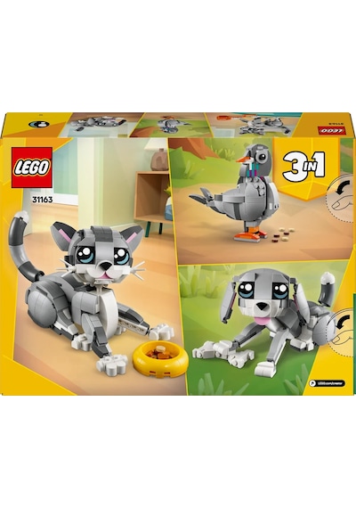 LEGO® Creator 3’ü 1 Arada Oyunbaz Kedi 31163 - 8 Yaş ve Üzeri Çocuklar için Yaratıcı Oyuncak Yapım Seti (407 Parça)