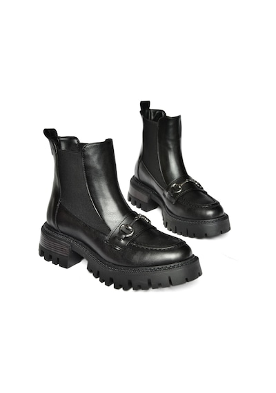 Fox Shoes R312154109 Siyah Kalın Tabanlı Kadın Bot Siyah