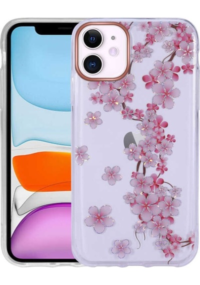 Apple Uyumlu iPhone 11 Kılıf Desenli Simli Sert Zore Inka Kapak