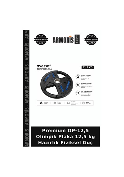 Premium Op-12,5 Olimpik Plaka 12,5 Kg Hazırlık Fiziksel Güç