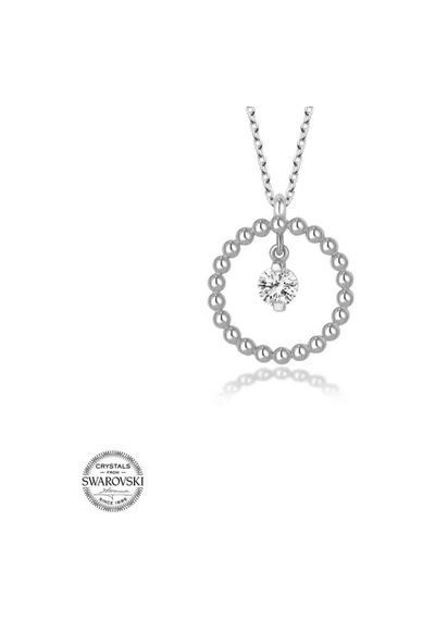 Swarovski Taşlı Gümüş Çember Tektaş Kadın Kolye (522043447)