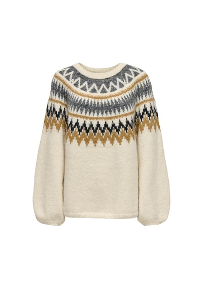 Only Onlreykja Ls O-neck Knt Kadın Beyaz Kazak - 15353221 Beyaz