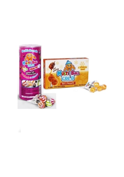 Multi Ball Multivitamin Şekersiz Lolipop+bal&zencefil Lolipop Pastil