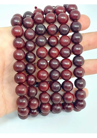 Bileklik Boy Ud Ağacı Ahşap Yarım Dizi 10mm 45278 18cm Uzunluğundadır Çok Renkli