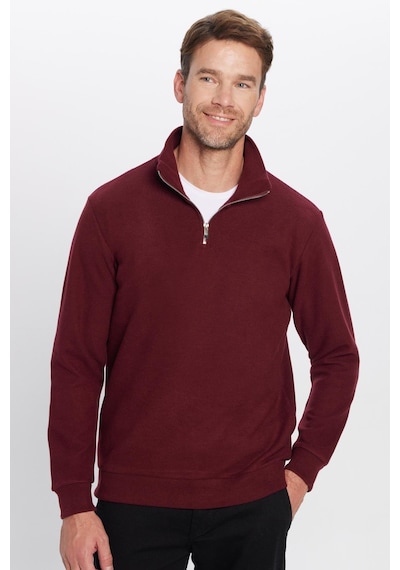 Tudors Unisex Relax Fit Rahat Kesim Pamuklu Yarım Fermuarlı Bordo Dik Yaka Sweatshirt-31977 Bordo Tudors Unisex Relax Fit Rahat Kesim Pamuklu Yarım Fermuarlı Bordo Dik Yaka Sweatshirt-31977 Bordo
