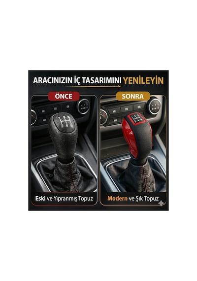 Peugeot-renault-citroen-fiat Uyumlu Kırmızı 5 İleri Spor Vites Topuzu