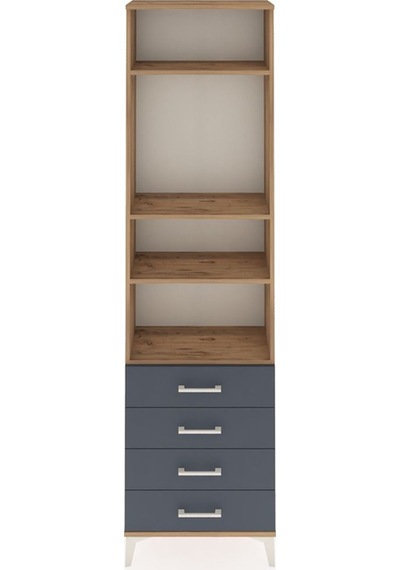 Arges Dolap 4 Raflı 4 Çekmeceli 60x30x221 Çam-antrasit Çam