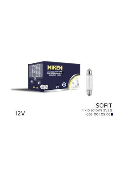 Niken 12v Sofit Ampul 41x10 C10w Sv8.5 10 Lu