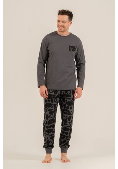 Rolypoly Baba Oğul Live The Forest Gri Uzun Kol Pijama Takım Rp3868-a-v1 Rp3868-a-v1