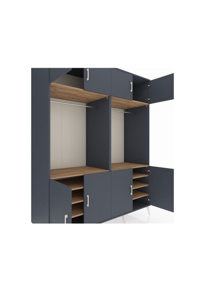 Kronos Gardrop 10 Raflı 8 Kapaklı 2 Askılı 176x59x221 Antrasit-antrasit/çam Antrasit/çam Kronos Gardrop 10 Raflı 8 Kapaklı 2 Askılı 176x59x221 Antrasit-antrasit/çam Antrasit/çam