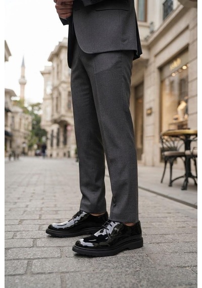 Pierre Cardin Siyah Rugan Damat Ayakkabısı Takım Ayakkabısı Erkek Klasik Ayakkabı 70-2606