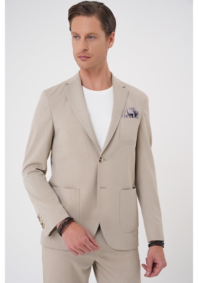 Efor Comfort Fit Mono Yaka Çift Yırtmaç Torba Cep Kendinden Desenli Casual Bej Ceket C 706 Bej Efor Comfort Fit Mono Yaka Çift Yırtmaç Torba Cep Kendinden Desenli Casual Bej Ceket C 706 Bej