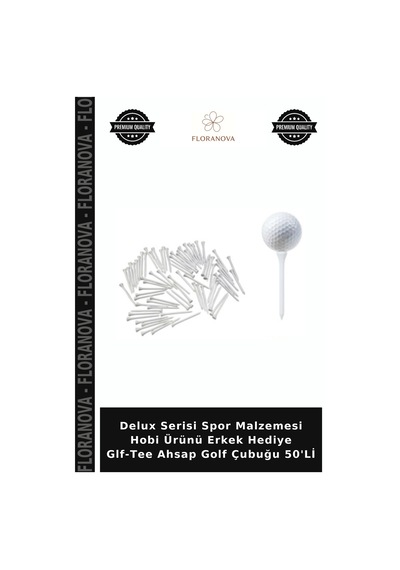 Delux Serisi Spor Malzemesi Hobi Ürünü Erkek Hediye Glf-tee Ahsap Golf Çubuğu 50'li Çok Renkli