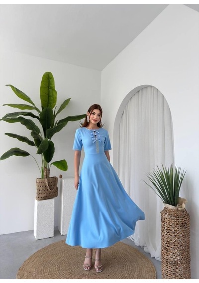 Etiler Collection Wera Taşlı Fiyonk Detaylı Elbise S