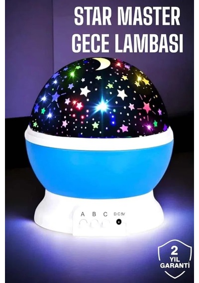 Yıldızlı Gökyüzü Projeksiyon Gece Lambası Hareketli Işık Şovu Standart 31420391