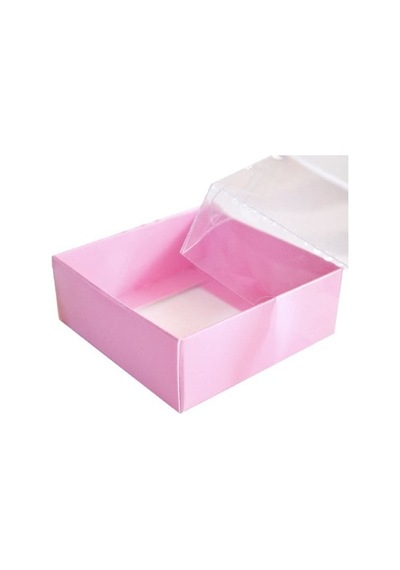 Düz Pembe Asetat Kutu 8x8x3 Cm 500 Adet