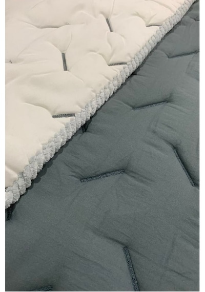 Zen Comfort Dolgulu Çift Yön Çift Kişilik Yatak Örtüsü Koyu Gri
