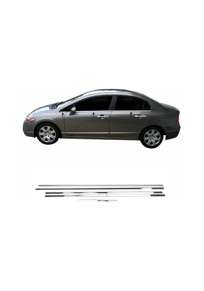 Honda Civic Krom Cam Çıtası Tk 2006-2011 6Prç Paslanmaz Çelik N11.6054