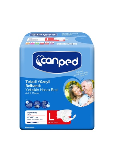 Canped Hasta Bezi Yetişkin Bel Bantlı Tekstil Yüzey Large 168adet L