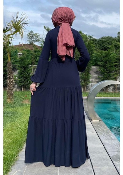 Rabia Şamlı Asil Lacivert Elbise Lacivert